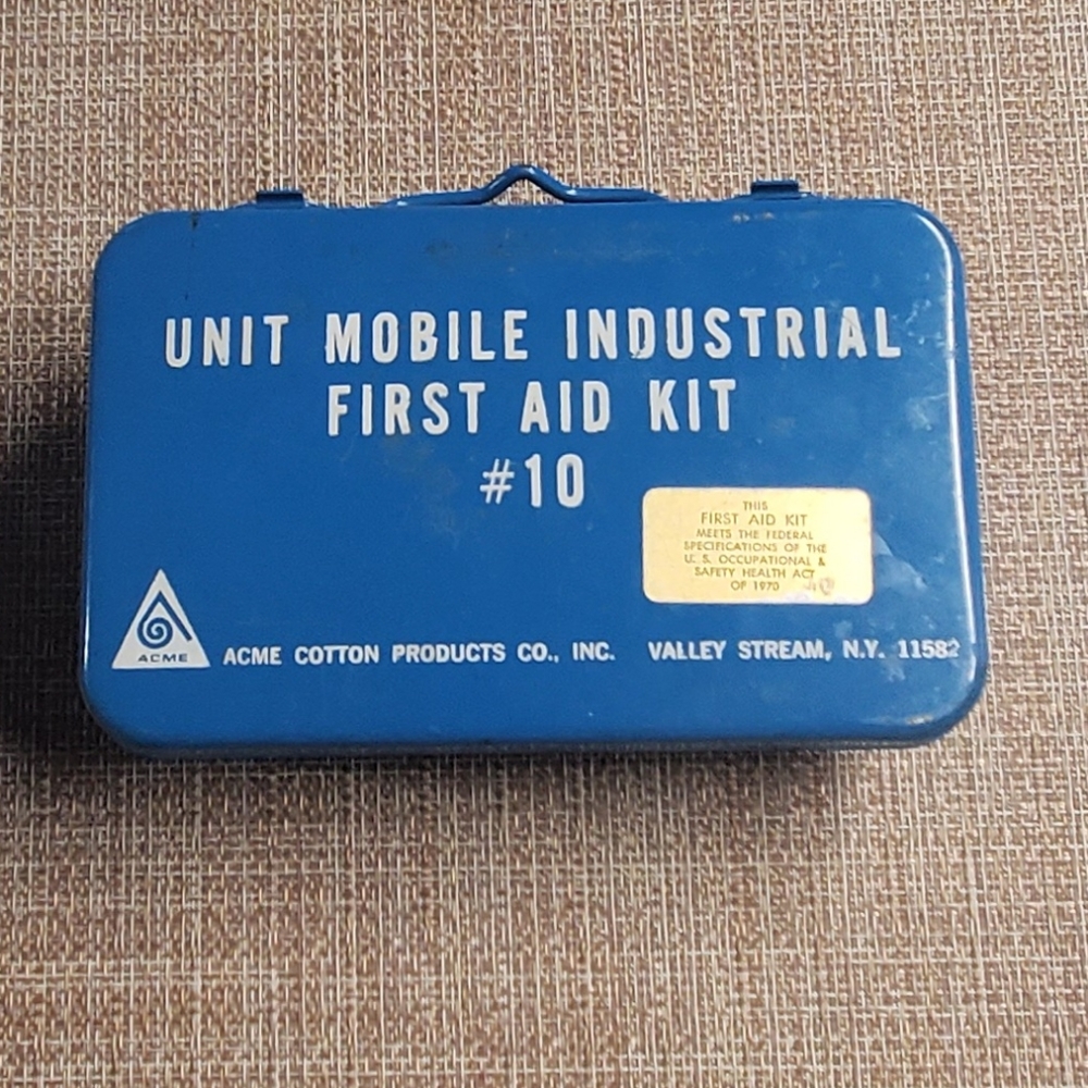 🔥 SOLD Vintage 1970s Acme Cotton Products Mobile Industial First Aid Kit